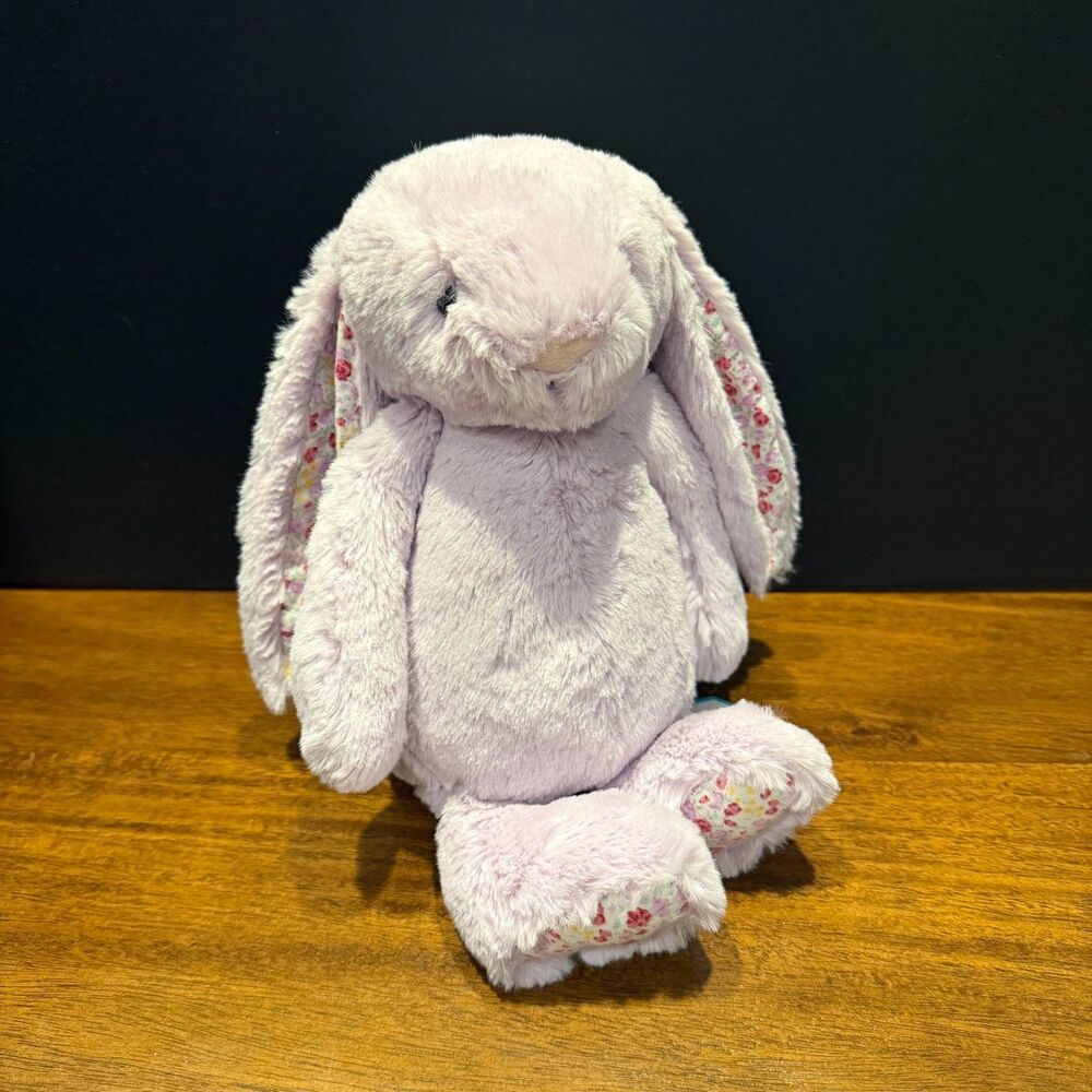 Jellycat Medium Blossom Jasmine Bunny Lavender Purple Floral Plush BL4BNL NWT